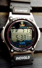 TIMEX Q ATLANTIS 100 INDIGLO NEAR MINT  NEW  BATTERY & STRAP BIG WRIST FREE SHIP