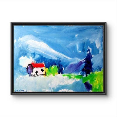 Aleph Original 16x12 Abstract Expressionist Wall Art Painting Canvas