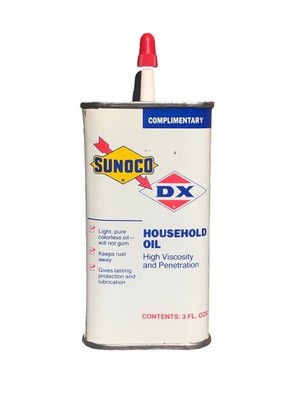 RARE....VINTAGE .NOS..SUNOCO / DX HOUSEHOLD Oil CAN .NEVER OPENED !!