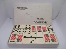 Puremco Marblelike Dominoes #816 Pro Extra Thick USA 28 Pcs American Flag Theme