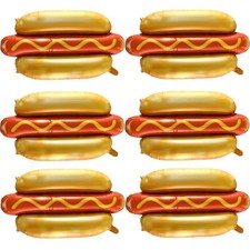 6PCS Hot Dog Balloon Food Themed Balloons, Hot Dog Decorations Balloons for B...