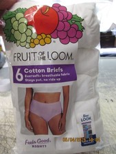 New Fruit Of The Loom Women s White Cotton Briefs 5 Pack Size 7 White