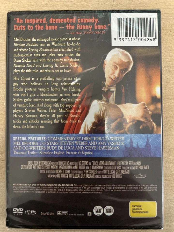 Dracula Dead & Loving It DVD - UK Compatible Mel Brooks Leslie Nielsen - Image 2 of 2