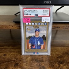 2008 Topps Updates & Highlights - Clayton Kershaw #UH240 Gold /2008 (RC) PSA 10