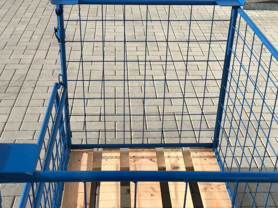 Palettenaufsatzrahmen faltbar für Euro-Paletten Gitterbox stapelbar Box Blau - Bild 3 von 4