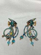 Lunch at the Ritz Vintage Sea Life Earrings for Pierced Ears