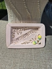 Vintage Japan Pink Ceramic Ring Dish Jewelry Holder Tray Trinket Dish Small