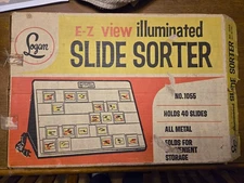 VINTAGE Logan E Z View Illuminated Slide Sorter 1055 Holds 40 Slides - Complete