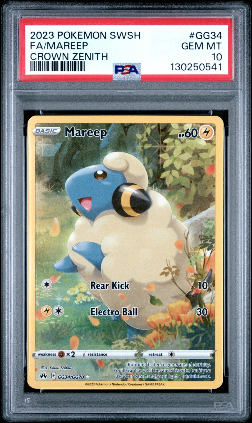 2023 POKEMON CROWN ZENITH SWSH MAREEP #GG34 GALARIAN GALLERY PSA 10 GEM MINT