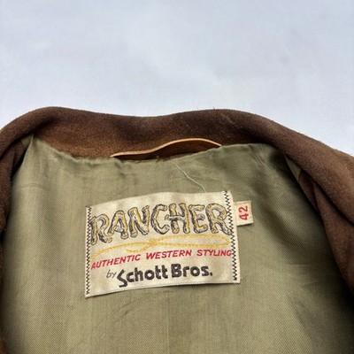 Vintage Rancher Schott Bros Western Fringe Jacket Men's 42 Suede
