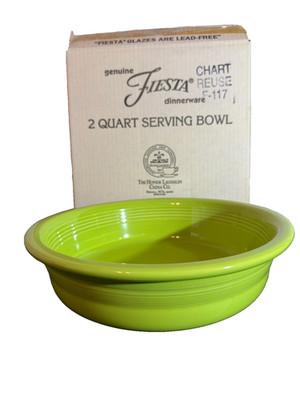 NEW Vintage Homer Laughlin Fiestaware Chartreuse 2 Quart Serving Bowl