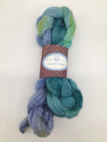 Lot of 2 Hand-Dyed Wool Roving Skeins - Little Lambs + Spinner's Candy - Picture 2 of 8