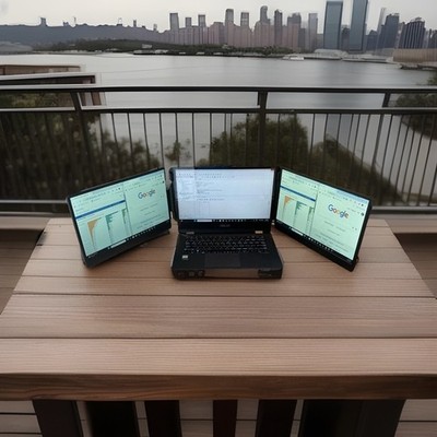 Domyfan 14'' Triple Screen Extender / Monitor Portátil 1080p   Open Box