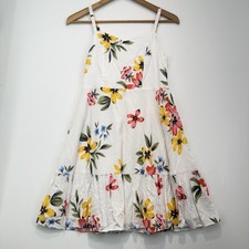 Old Navy Women’s Mini Cami Dress Sz M Smocked Back Ruffle Hem Sundress Babydoll