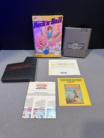 Rock 'n' Ball (Nintendo NES 1990) GAME, BOX, and RARE POSTER - W/MANUAL