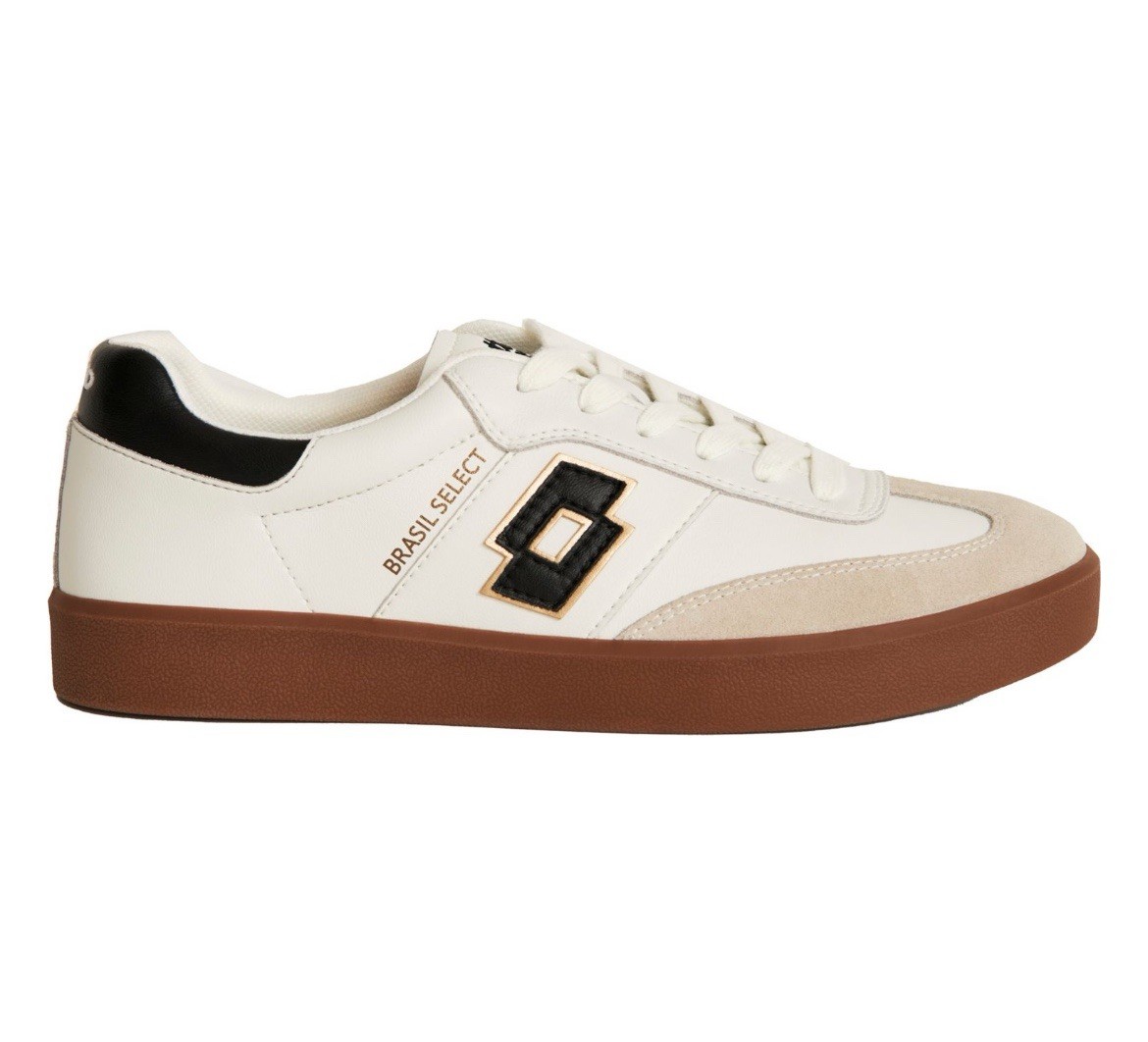 NUOVO Lotto Brasil Select scarpe uomo 8 donna 9 bianco nero fondo gomma sneaker skate