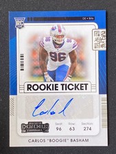 Carlos Boogie Basham 2021 Panini Contenders Rookie Ticket Auto RC #176