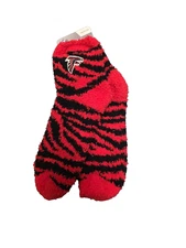 Atlanta Falcons Zebra Sock Sz Women Med 6-11 Lets stay warm Men Med 5-10