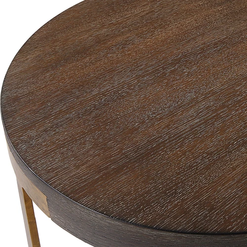 Uttermost Palisade Round Wood Side Table - Picture 4 of 5