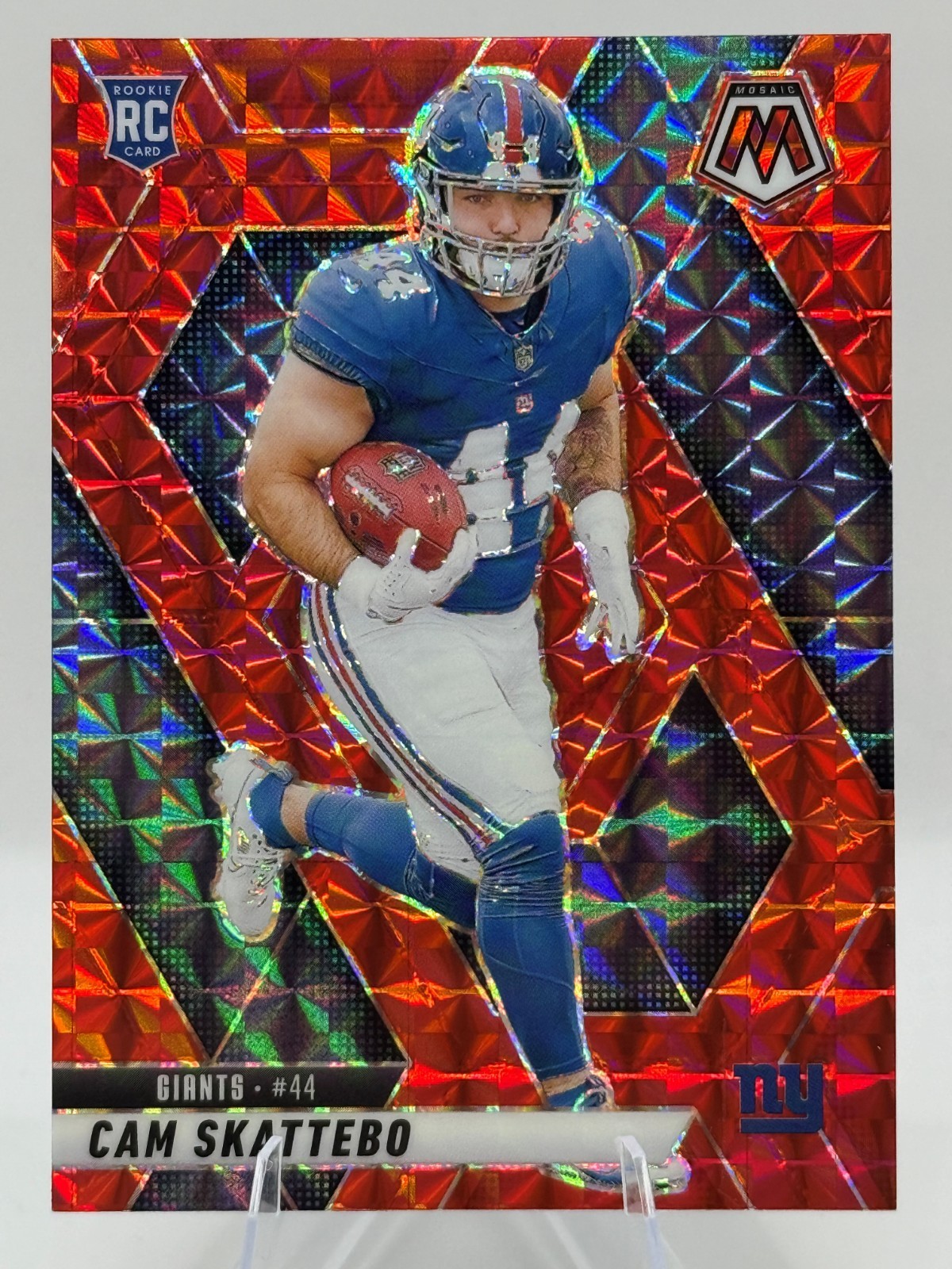 2025 Panini Mosaic Cam Skattebo Rookie Red Mosaic #305 RC GIANTS