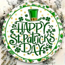 Tin Metal Signs Home D cor St. Patrick's Day Aluminum Wall 8x8 Inch Round Desig