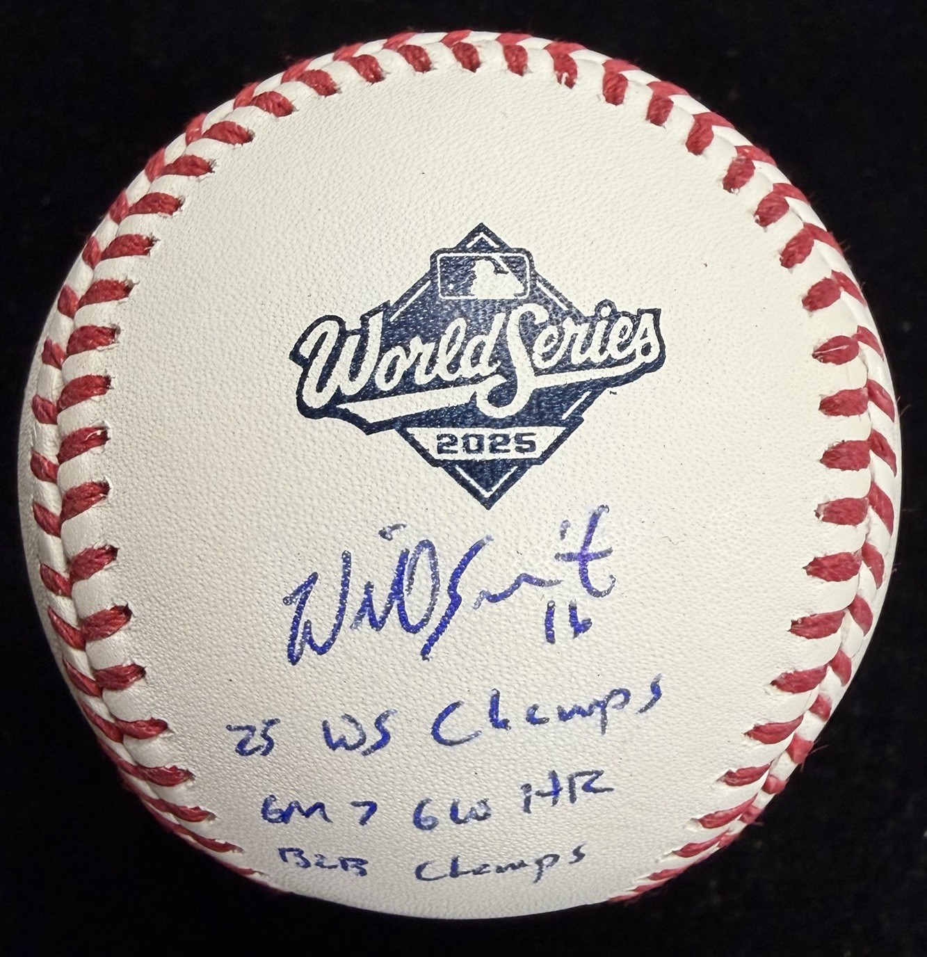 Will Smith Autographed Signed 25 WS Champs GM 7 GWHR World Series Logo Baseball Fanatics LE 
