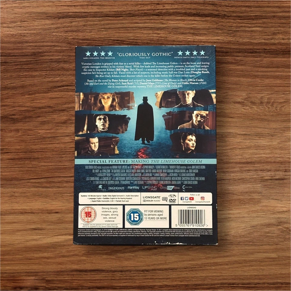 The Limehouse Golem (DVD, 2017) Crime Mystery Thriller Bill Nighy Olivia Cooke - Image 2 of 2