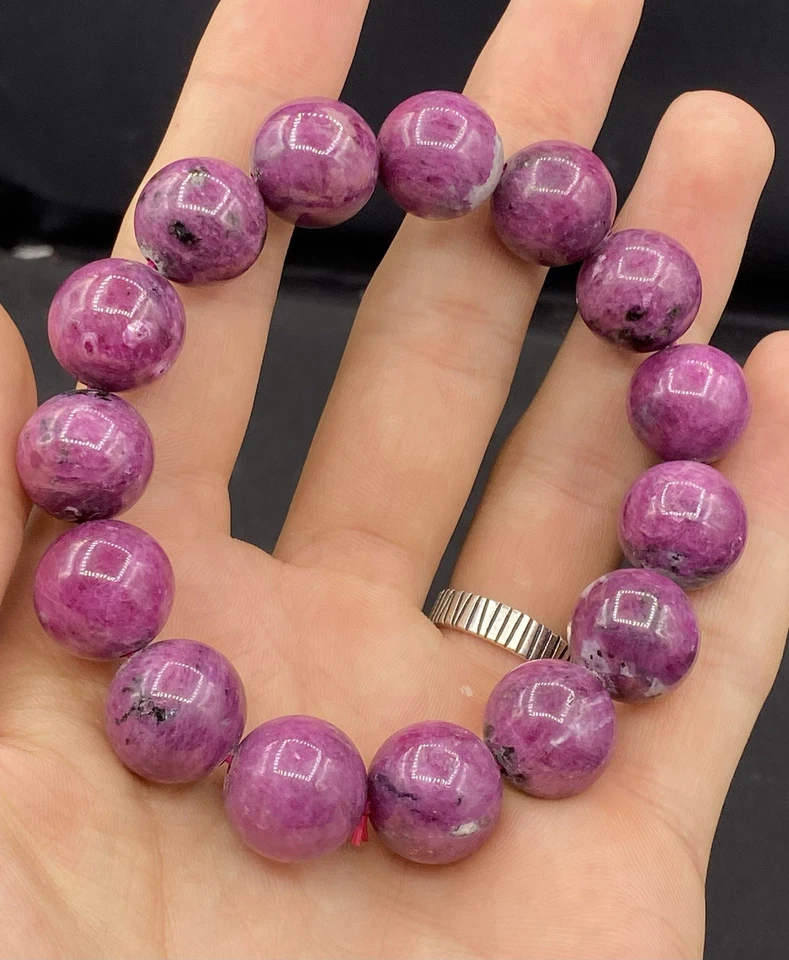 Natural Top Quality 15 Mm Ruby Zoisite Bracelet Healing Bracelet - Image 3 of 4