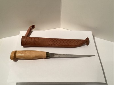 Vtg J Marttiini Rapala Stainless Steel Boning Fish Fillet Knife Finland w/ Case