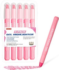 Shuttle Art 5 Pack Pink Gel Highlighters,Bible Highlighters,No Bleed Through, Bi