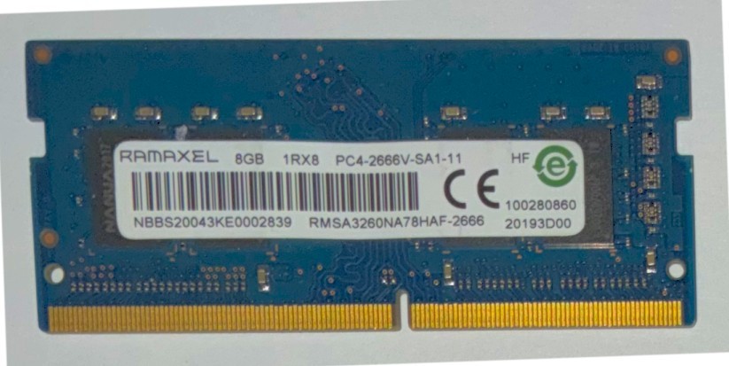 RAMAXEL 8GB Laptop Memory DDR4 1RX8 RAM PC4-2666V-SA1-11