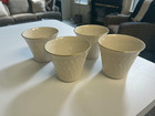 SET of 4 Lenox Ivory/Gold 4" CACHEPOTS FLOWER POTS PLANTERS Embossed Leaves MINT — photo 1