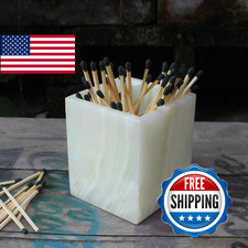 Natural Light Green Onyx Toothbrush Holders for Bathroom, Marble Makeup Brush Ho