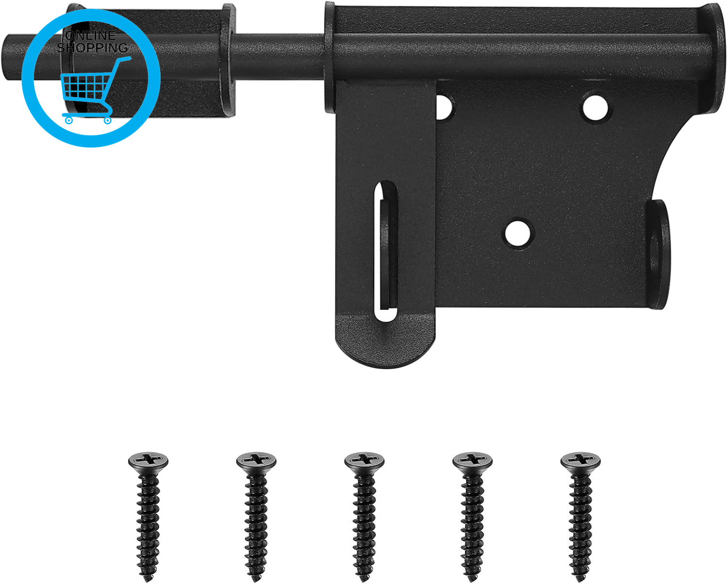 Door Lock Door Latch, Black Door Bolts Locks, Gate Bolt Lock for Internal Door L