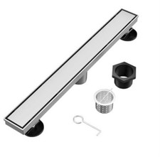 Linear Shower Drain 24 Inch Brushed Nickel Rectangular Floor Drain with Access