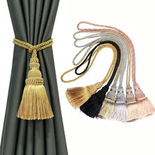 Pair of Tassel Rope Curtain Tiebacks Tie Backs Holdbacks 10 Colours NEW