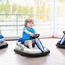 Bumper Car for Kids, 360  Rotation 6V Electric Ride on Bumper, White