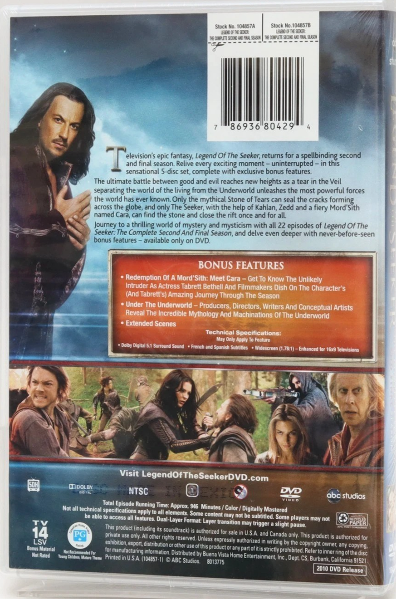 Legend of The Seeker Complete Series Seasons 1-2/Final(2 DVD Sets