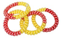 Solida 4 X GroßE Bunte Spirale Haargummis Haargummi Zopfgummi Gelb/Rot Ø 5,5 Cm