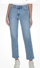 NWT Calvin Klein Women's 6/28 High Rise Straight Leg Jeans Blue