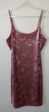 Forever 21 Crushed Velvet Strappy Dress Y2K Party Trendy Mauve Pink Fairy Sz XL 