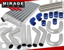 Turbosuper Charger Intercooler 8pcs Aluminum Pipe Piping Kit Silicone Hoses