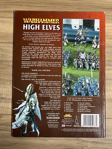 Warhammer Fantasy Battle High Elves 6th Edition Army Book - Picture 2 of 5