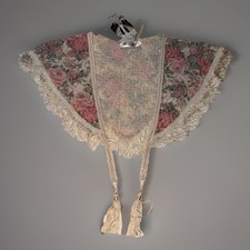 1994 VTG Shawl Lace Roses Fringe NWT Victorian