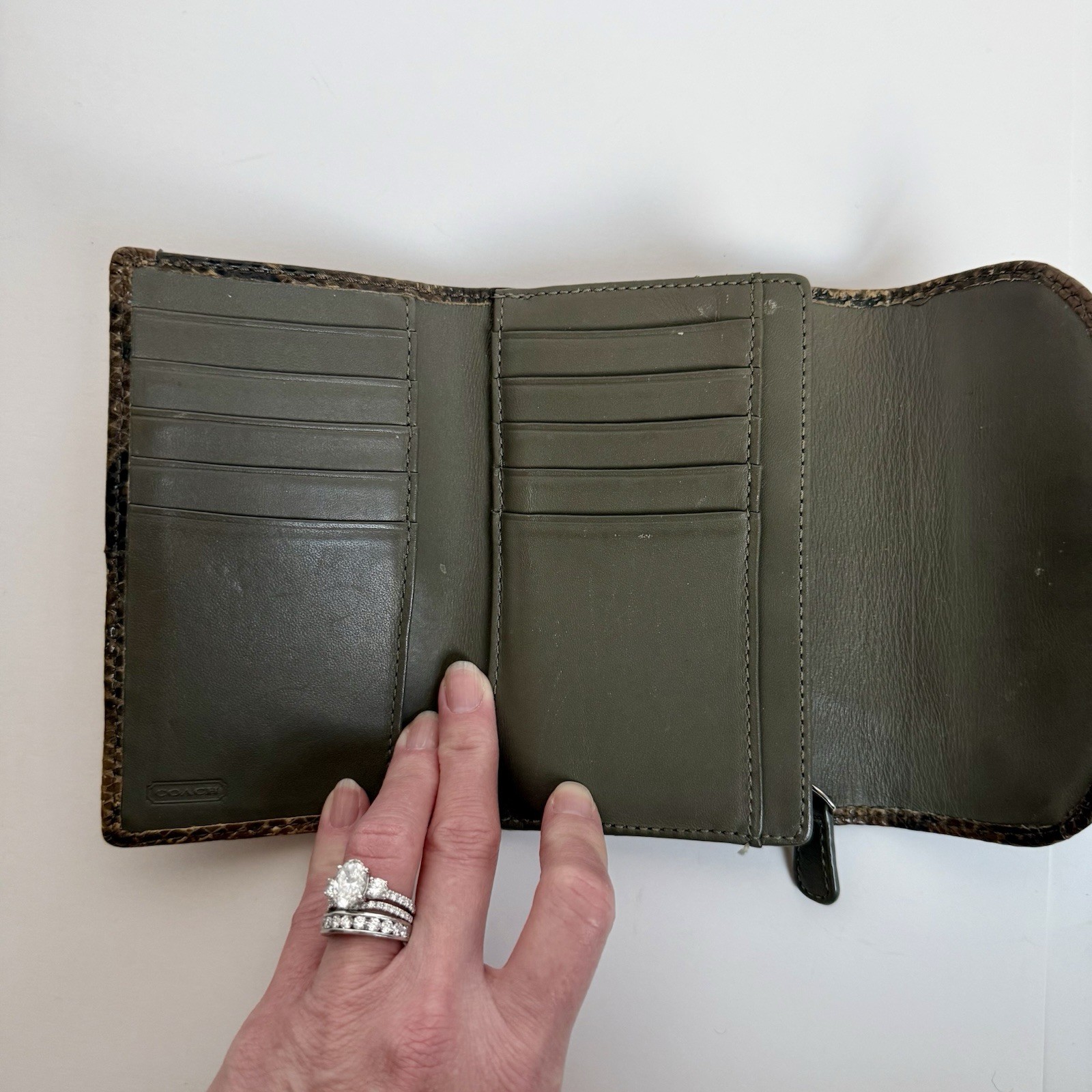 Coach Soho Python Embossed Snakeskin Leather Wall… - image 10