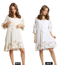 ComfyLuxe Leaf Pattern Cover-Up Dress