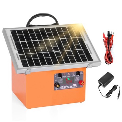 High Efficiency 7.5W Solar Electric Fence Charger 20 Mile Range with Battery