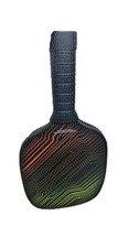 Tennis Racquet Black Grip with Orange/Green Multicolor Pattern