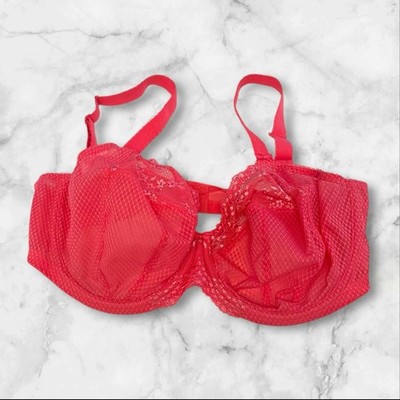 Elomi Charley Lace Plunge Bra J-hook #EL4382 NWT UK 38F US 38G Pink Unlined