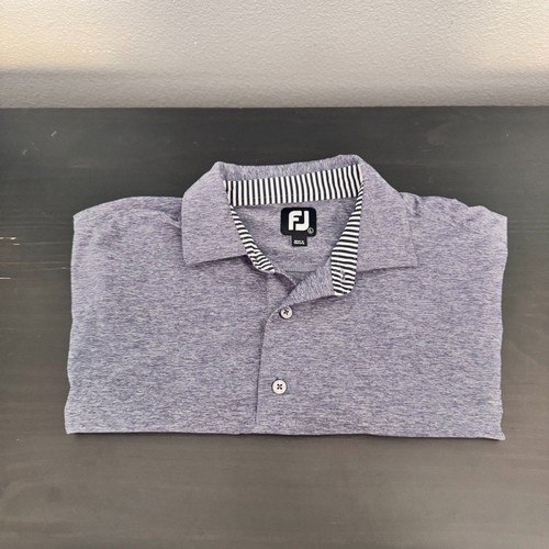 FootJoy Men’s Golf Polo Shirt Gray Heather Stretch R Logo Embroidered Size L/XL - Picture 6 of 13